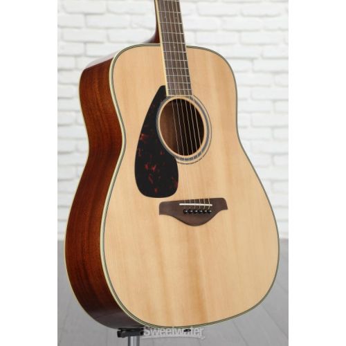 야마하 Yamaha FG820 Dreadnought Left-handed Acoustic Guitar - Natural