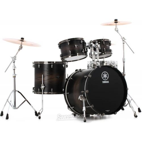 야마하 Yamaha Live Custom Hybrid Oak 4-piece Shell Pack - Charcoal Sunburst