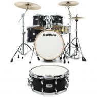 Yamaha TMP0F56LCS Tour Custom 5-piece Shell Pack (Matching Snare) - Licorice Satin