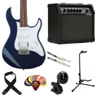 Yamaha PAC012 Pacifica Electric Guitar and Line 6 Spider V 20 MkII Amp Essentials Bundle - Metallic Blue