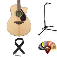 Yamaha FSX800C Concert Cutaway Acoustic-electric Guitar Essentials Bundle - Natural