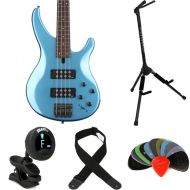 Yamaha TRBX304 Bass Guitar Essentials Bundle - Factory Blue