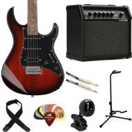 Yamaha PAC012DLX Pacifica Electric Guitar and Line 6 Spider V 20 MkII Amp Essentials Bundle - Old Violin Sunburst