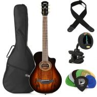 Yamaha APXT2EW 3/4-size Thin-line Cutaway - Tobacco Brown Sunburst Essentials Bundle