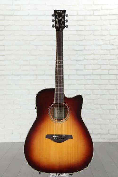 야마하 Yamaha FGC-TA TransAcoustic Dreadnought Guitar - Brown Sunburst