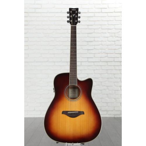 야마하 Yamaha FGC-TA TransAcoustic Dreadnought Guitar - Brown Sunburst