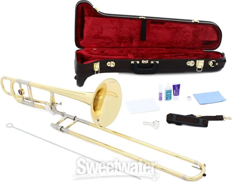 야마하 Yamaha YSL-882O Xeno Professional F-attachment Trombone - Clear Lacquer with Yellow Brass Bell