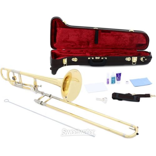 야마하 Yamaha YSL-882O Xeno Professional F-attachment Trombone - Clear Lacquer with Yellow Brass Bell