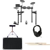 Yamaha DTX402K Electronic Drum Set Essentials/Mat/Headphones Bundle