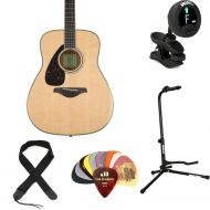 Yamaha FG820 Dreadnought Left-handed Acoustic Guitar Essentials Bundle - Natural