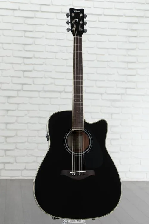 야마하 Yamaha FGC-TA TransAcoustic Dreadnought Guitar - Black Demo