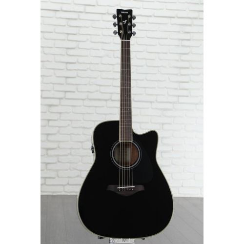 야마하 Yamaha FGC-TA TransAcoustic Dreadnought Guitar - Black Demo