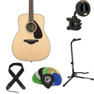 Yamaha FG820 Dreadnought Acoustic Guitar Essentials Bundle - Natural