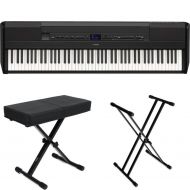 Yamaha P-525 88-key Digital Piano with Speakers Essentials Bundle - Black