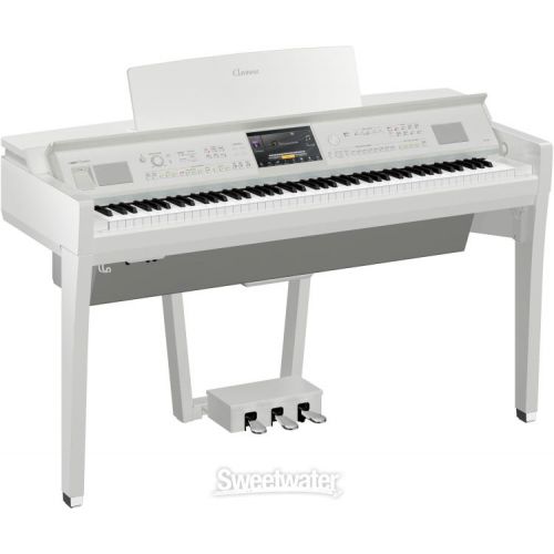 야마하 Yamaha Clavinova CVP-809 Digital Upright Piano with Bench - Polished White Finish