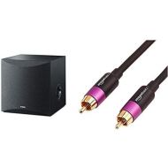 [아마존베스트]Yamaha Audio Yamaha 8 100W Powered Subwoofer - Black (NS-SW050BL) & AmazonBasics Subwoofer Cable - 15 Feet