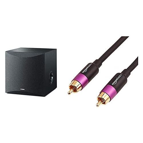 야마하 [아마존베스트]Yamaha Audio Yamaha 8 100W Powered Subwoofer - Black (NS-SW050BL) & AmazonBasics Subwoofer Cable - 8 Feet