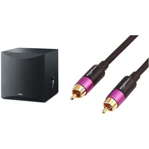 야마하 [아마존베스트]Yamaha Audio Yamaha 8 100W Powered Subwoofer - Black (NS-SW050BL) & AmazonBasics Subwoofer Cable - 8 Feet