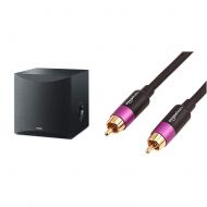 Yamaha Audio Yamaha 8 100W Powered Subwoofer - Black (NS-SW050BL) & AmazonBasics Subwoofer Cable - 8 Feet