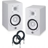 Yamaha HS8 Powered Studio Monitors Pair White w/ Strukture PRO20M7 XLR Cables 20 feet - Bundle
