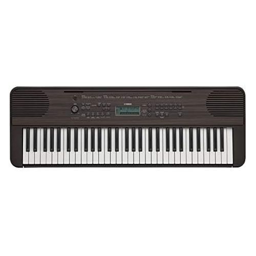 야마하 Yamaha PSRE360 61-Key Touch Sensitive Portable Keyboard with Power Supply, Dark Walnut