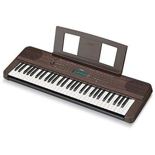 야마하 Yamaha PSRE360 61-Key Touch Sensitive Portable Keyboard with Power Supply, Dark Walnut