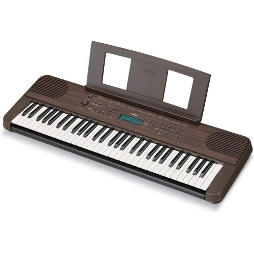 야마하 Yamaha PSRE360 61-Key Touch Sensitive Portable Keyboard with Power Supply, Dark Walnut