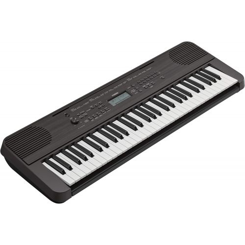 야마하 Yamaha PSRE360 61-Key Touch Sensitive Portable Keyboard with Power Supply, Dark Walnut