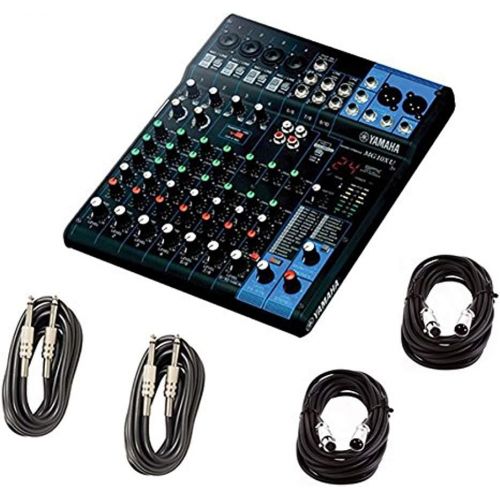 야마하 Yamaha MG10XU 10 Input Stereo Mixer (with Compression, Effects, and USB) w/Cables