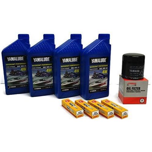 야마하 YAMAHA SVHO 1.8L WaveRunner Oil Change Kit w/Filter FX-SVHO FZR-SVHO FZS-SVHO GP1800 GP1800R 69J-13440-03-00 NGK Spark Plugs Maintenance Kit