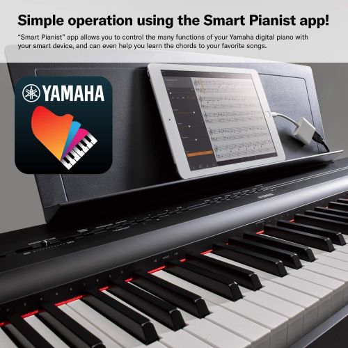 야마하 Yamaha P125 88-Key Weighted Action Digital Piano With Power Supply And Sustain Pedal, Black