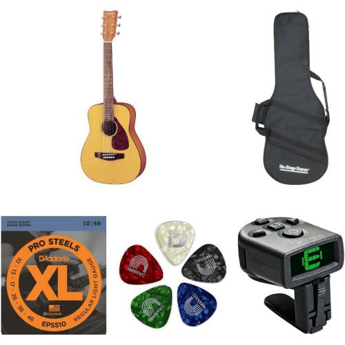 야마하 Yamaha JR1 3/4-Size Acoustic Guitar - Natural with Gig Bag and Accessories Bundle