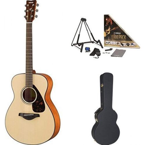 야마하 Yamaha FS800 Small Body Acoustic Guitar, Natural, with Yamaha Concert-Size Guitar Case and Accessory Pack