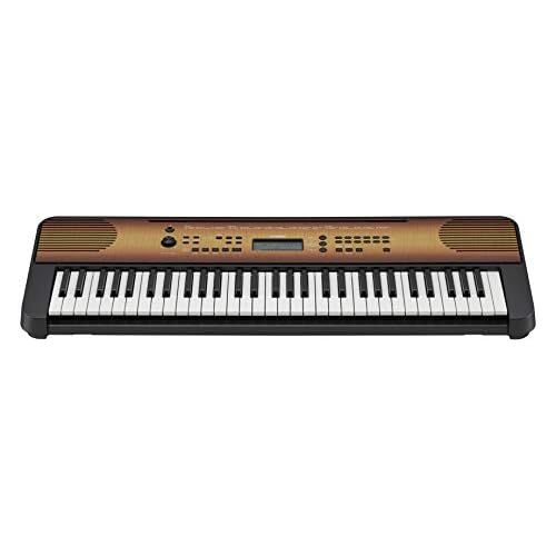 야마하 Yamaha PSRE360 61-Key Touch Sensitive Portable Keyboard with Power Supply, Maple Finish