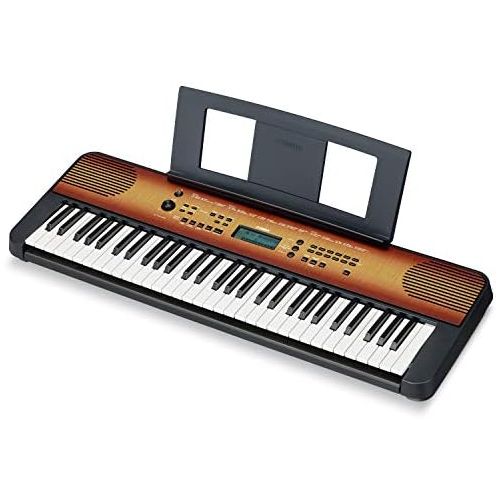 야마하 Yamaha PSRE360 61-Key Touch Sensitive Portable Keyboard with Power Supply, Maple Finish