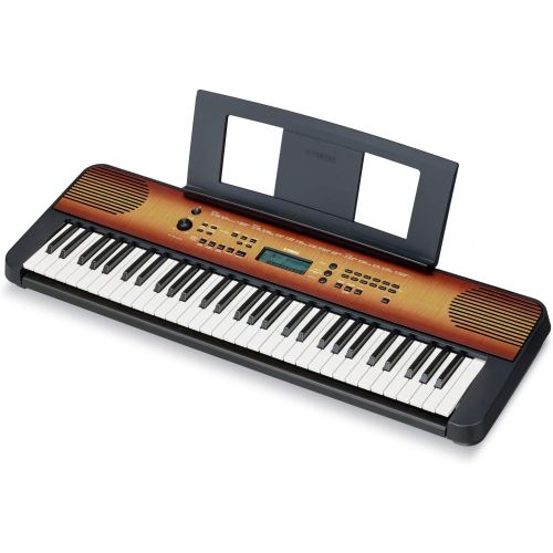 야마하 Yamaha PSRE360 61-Key Touch Sensitive Portable Keyboard with Power Supply, Maple Finish