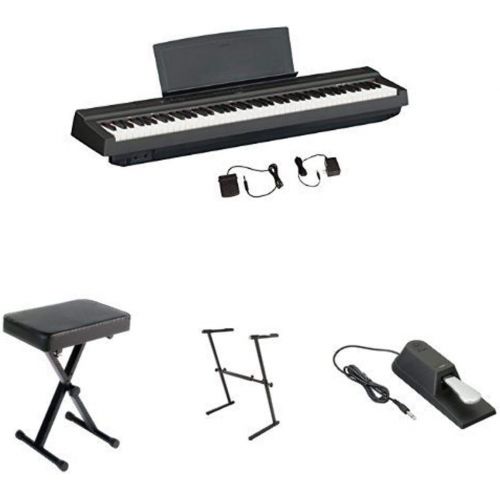 야마하 Yamaha P125 Digital Piano Bundle with Z Stand, Bench and Sustain Pedal, Black