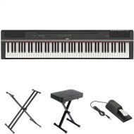 Yamaha P125 Digital Piano Bundle with X Stand, Bench and Sustain Pedal, Black