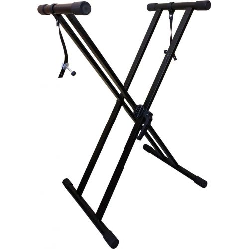 야마하 Yamaha NP32 76-Key Lightweight Portable Keyboard, Black & RockJam Xfinity Heavy-Duty, Double-X, Pre-Assembled, Infinitely Adjustable Piano Keyboard Stand with Locking Straps