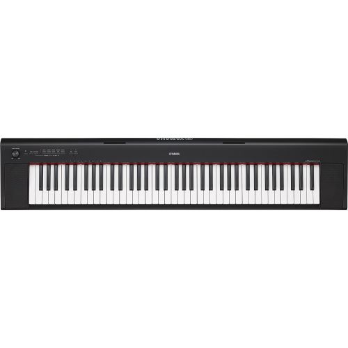 야마하 Yamaha NP32 76-Key Lightweight Portable Keyboard, Black & RockJam Xfinity Heavy-Duty, Double-X, Pre-Assembled, Infinitely Adjustable Piano Keyboard Stand with Locking Straps