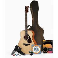 Yamaha FG800 Acoustic Guitar - Natural Bundle with Hard Case and Accessories Bundle