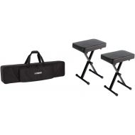 Yamaha Soft Case for 88-Key P-Series Digital Pianos & PKBB1 Adjustable Padded Keyboard X-Style Bench, Black,19.5 Inches