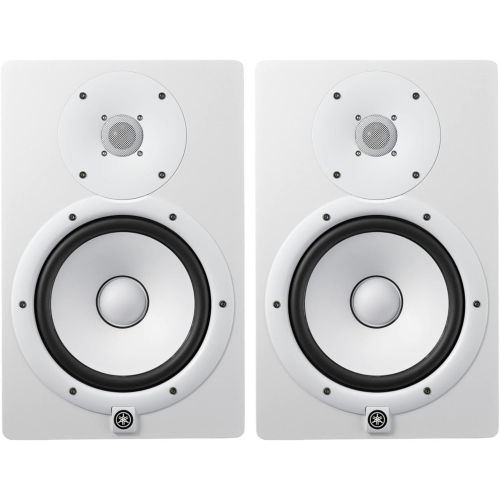 야마하 YAMAHA HS8 8-Inch Powered Studio Monitor (White, 2-Pack) Bundle (2 Items)