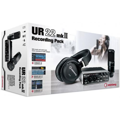 야마하 Yamaha Steinberg UR22 MKII Recording Pack with Interface, Cubase, Headphones and Microphone RP