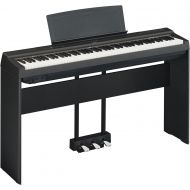 Yamaha P125 Digital Piano Deluxe Bundle with Furniture Stand and 3-Pedal Unit, Black