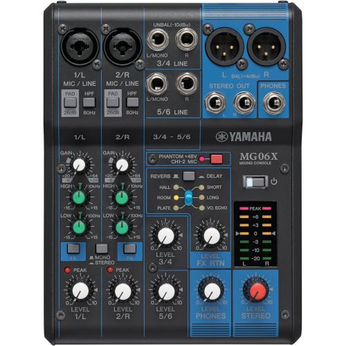 야마하 YAMAHA MG06X 6-Input Compact Stereo Mixer with Effects