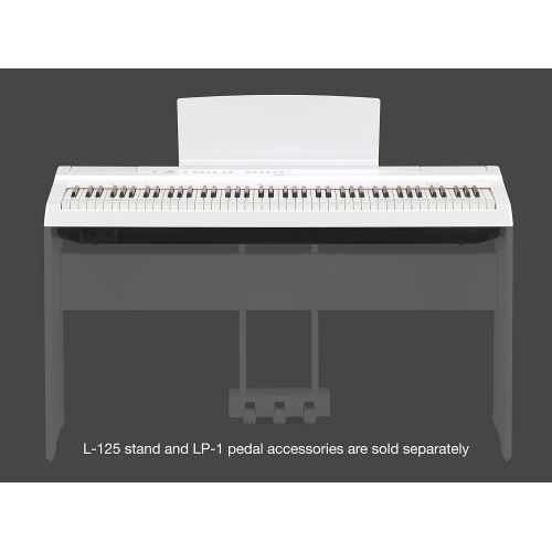 야마하 Yamaha P125 88-Key Weighted Action Digital Piano with Power Supply and Sustain Pedal, White