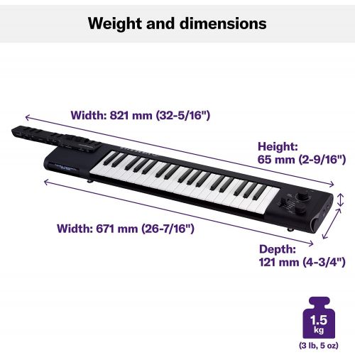 야마하 Yamaha Sonogenic Keytar with Power Supply, Strap, and MIDI Cable, Black