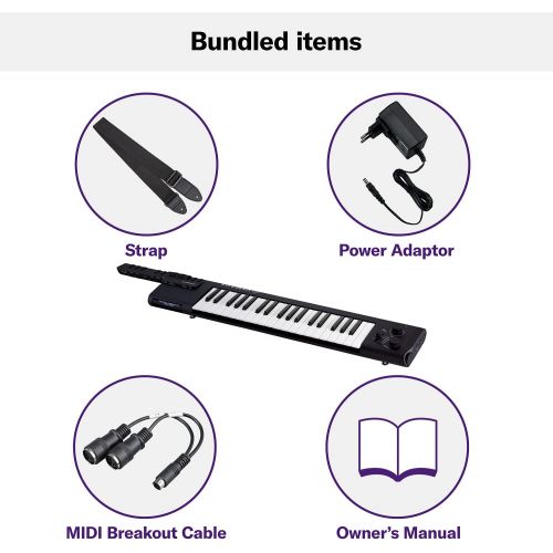 야마하 Yamaha Sonogenic Keytar with Power Supply, Strap, and MIDI Cable, Black