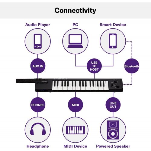 야마하 Yamaha Sonogenic Keytar with Power Supply, Strap, and MIDI Cable, Black